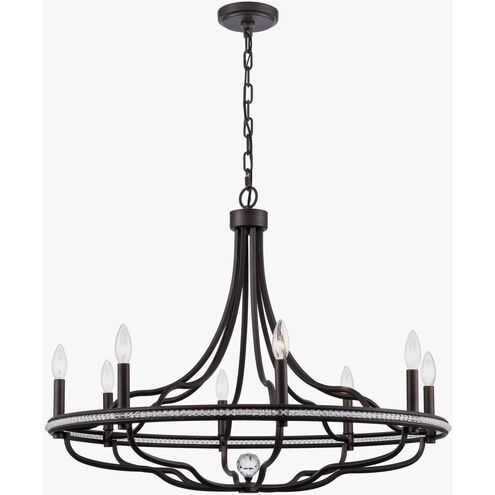 Tuscan 8 Light 32 inch Dark Bronze Chandelier Ceiling Light, Converts to Semi Flush