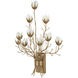 Star Magnolia 10 Light 35 inch Antique Brass Wall Sconce Wall Light