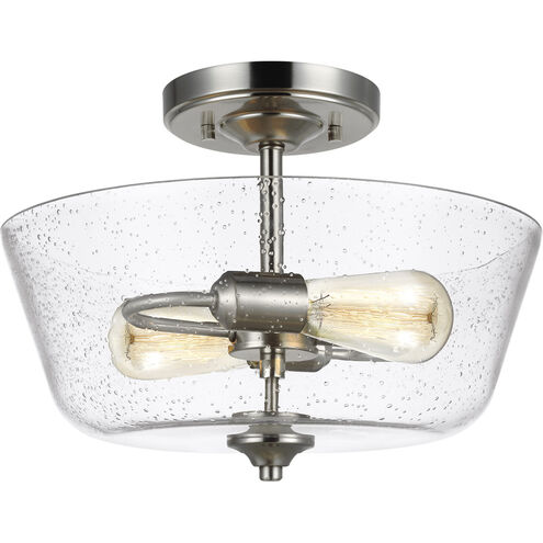 Belton 2 Light 15 inch Brushed Nickel Semi-Flush Mount Ceiling Light