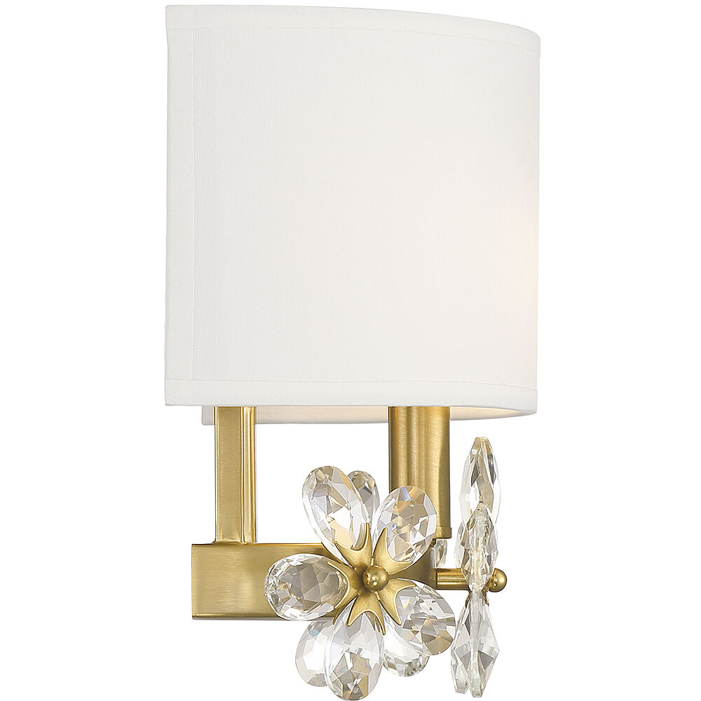 Dahlia 1 Light 9 inch Warm Brass Wall Sconce Wall Light