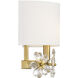 Dahlia 1 Light 9 inch Warm Brass Wall Sconce Wall Light