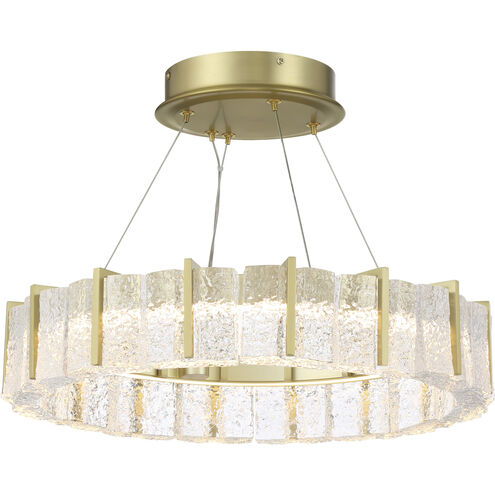 Sevryn LED 19.63 inch Soft Brass Ring Pendant Convert to Semi-Flush Ceiling Light