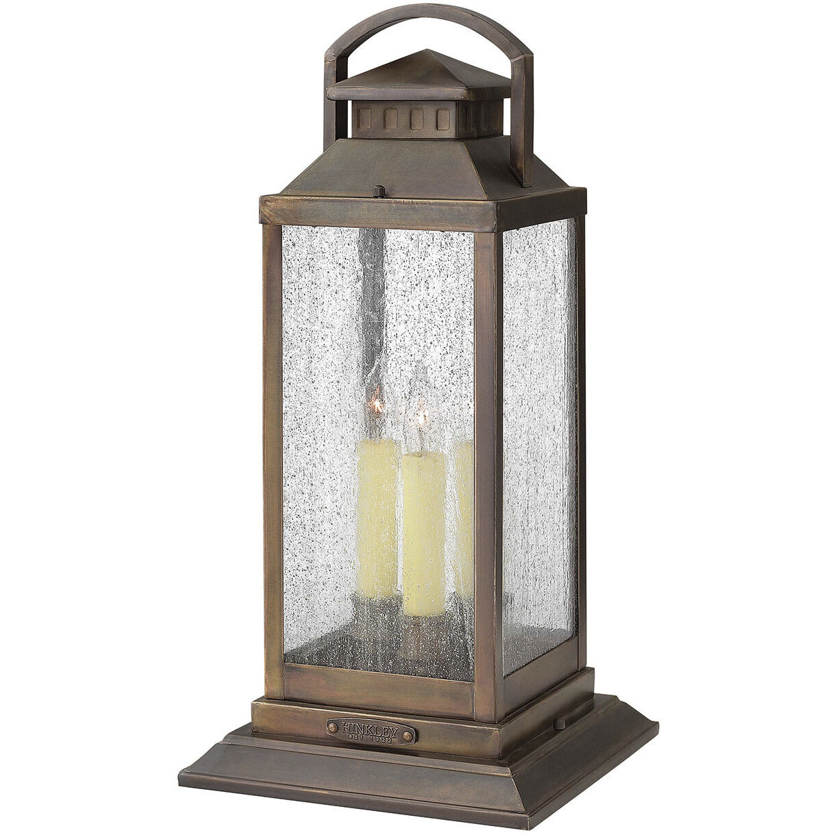 Heritage Revere LED 20 inch Sienna Outdoor Pier Mount Lantern, Low Voltage