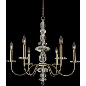 Bolivar 6 Light 26 inch Champagne Gold Chandelier Ceiling Light