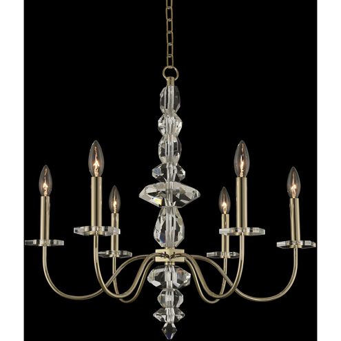 Bolivar 6 Light 26 inch Champagne Gold Chandelier Ceiling Light in Firenze Clear