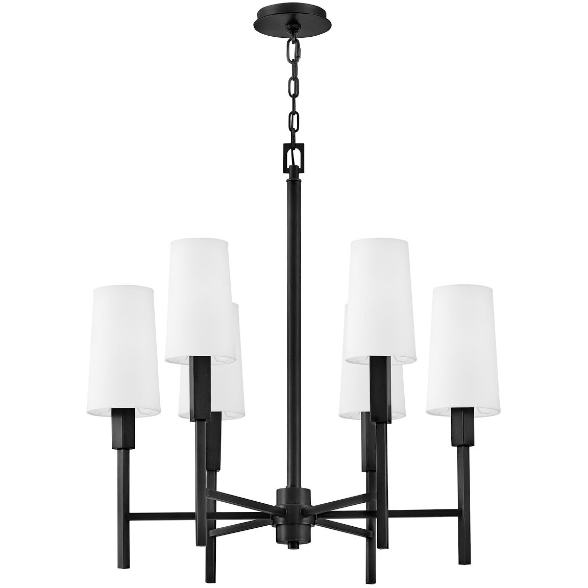Fenwick 6 Light 28 inch Black Chandelier Ceiling Light