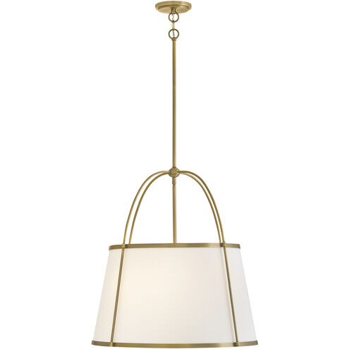 Clarke 4 Light 24.5 inch Lacquered Dark Brass Chandelier Ceiling Light in Lacquered Dark Brass with Off White