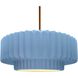 Radiance Collection - Pleated Tier Pendant Ceiling Light in Brushed Brass, Dedicated LED, Black Cord, Sky Blue, 16.25W x 6H, Form+Finish+Function