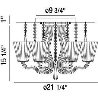 Corato 6 Light 21 inch Chrome Flush Mount Ceiling Light