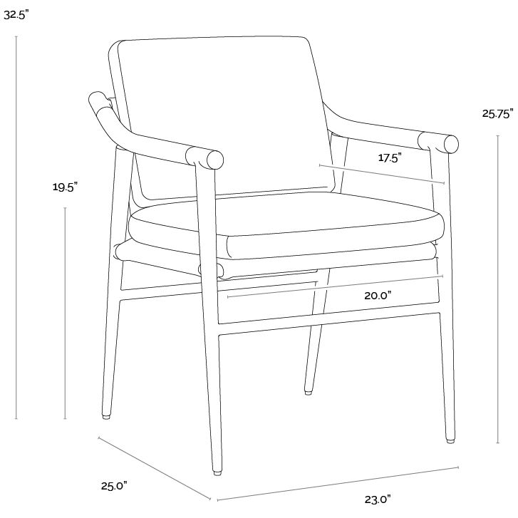 Meadow Vault Fog Dining Armchair