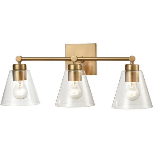 East Point 3 Light 24 inch Satin Brass Vanity Light Wall Light