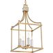 Montreal 4 Light 13.88 inch Warm Brass Pendant Ceiling Light