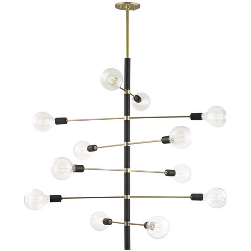 Astrid 12 Light 36 inch Aged Brass Chandelier Ceiling Light