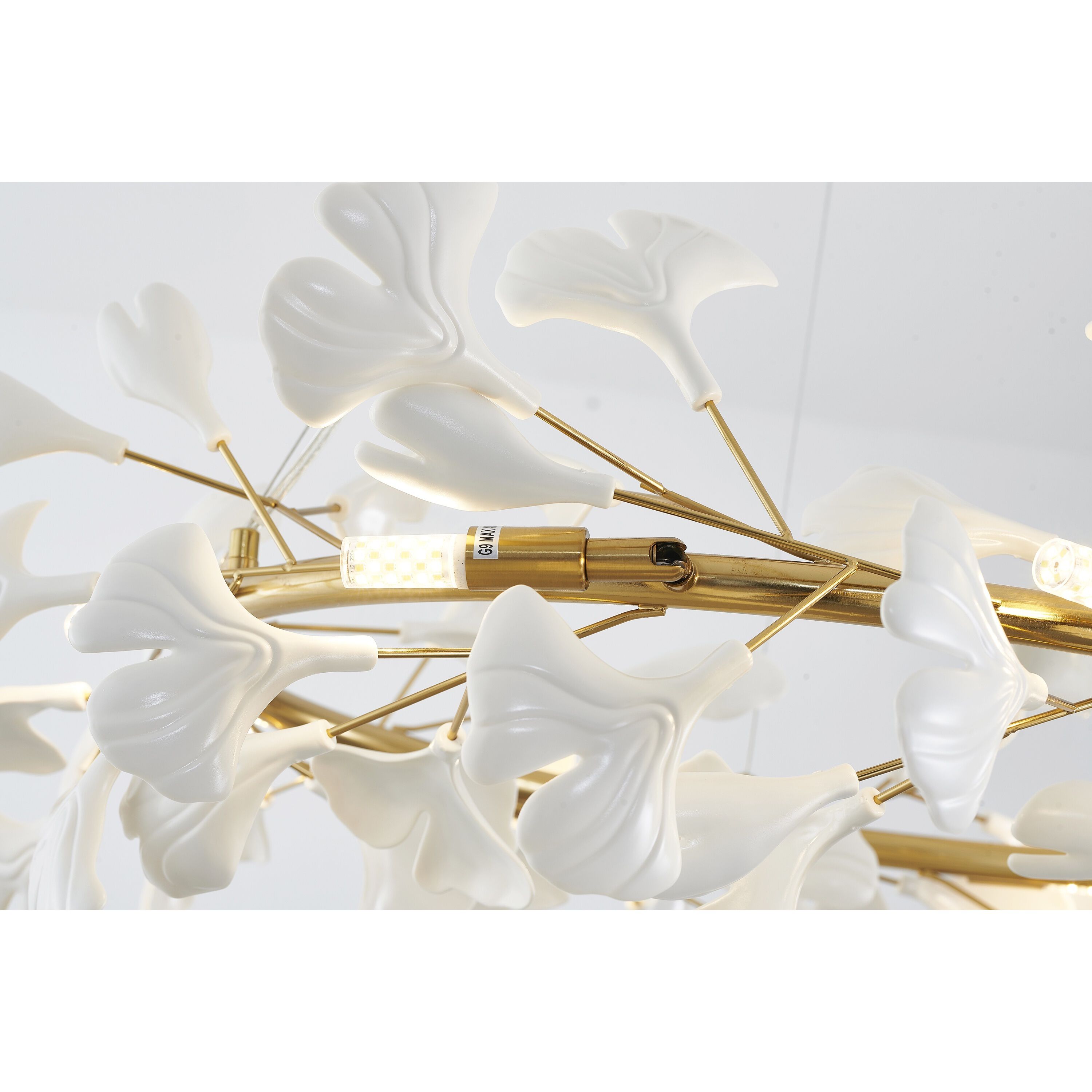 Canada 8 Light 31.5 inch Brass and Matte White Chandelier Ceiling Light