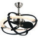 Galileo 7.72 inch Satin Nickel and Black with Matte Black Blades Ceiling Fan