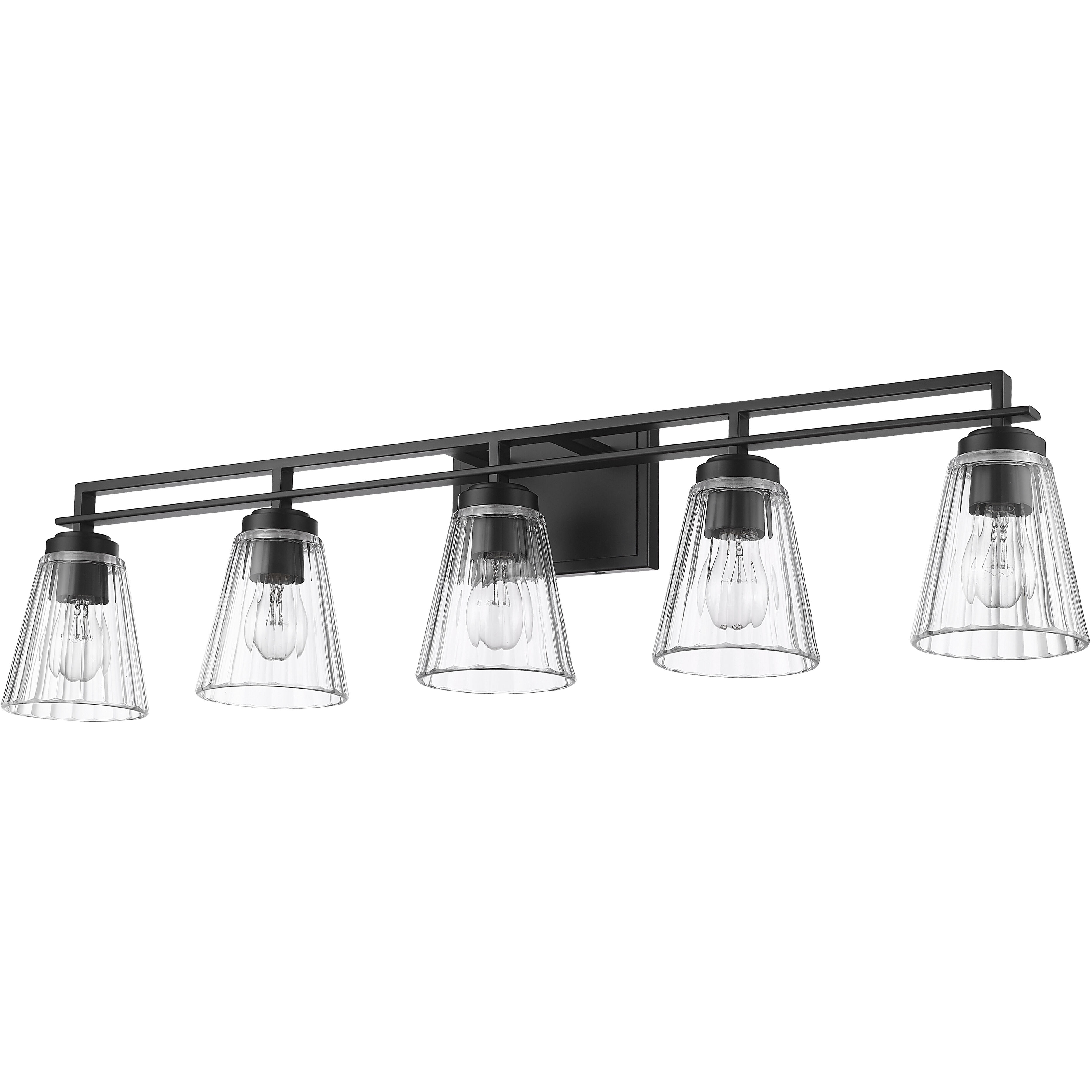 Lyna 5 Light 38.75 inch Matte Black Vanity Wall Light