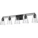 Lyna 5 Light 38.75 inch Matte Black Vanity Wall Light