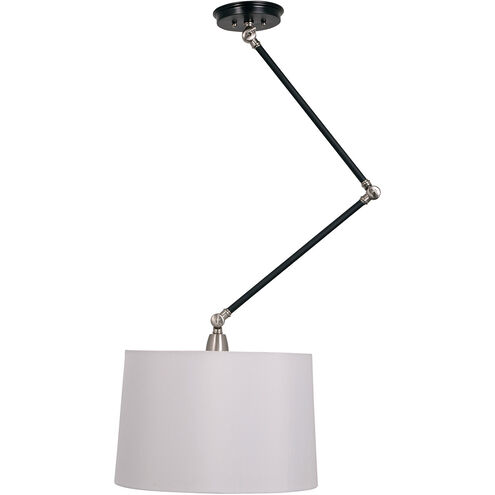 Uptown 1 Light Black and Satin Nickel Adjustable Pendant Ceiling Light