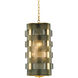 Martinique 4 Light 12.99 inch Gold and Green Glass Chandelier Ceiling Light