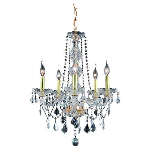 Verona 5 Light 21 inch Gold Dining Chandelier Ceiling Light in Clear, Royal Cut
