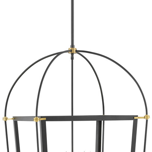 Selby LED 25 inch Black with Heritage Brass Indoor Chandelier Ceiling Light