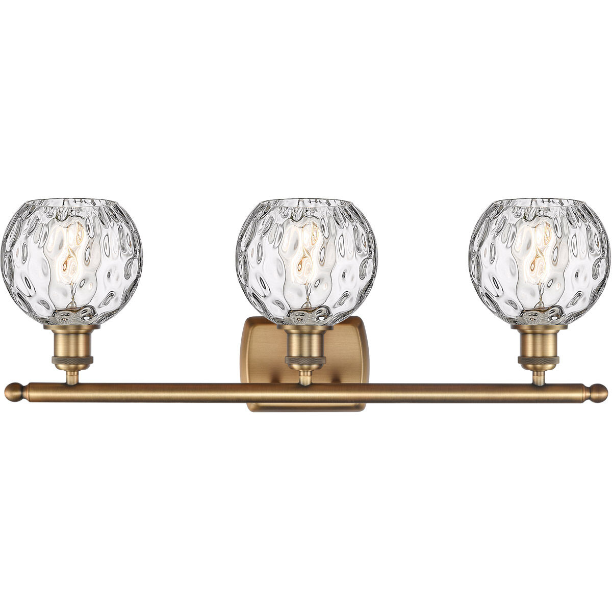 Ballston Athens Water Glass 3 Light 26 inch Brushed Brass Bath Vanity Light Wall Light