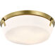 Rowen 4 Light 18.5 inch Natural Brass Flush Mount Ceiling Light