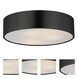 Tommy 3 Light 16 inch Black Flush Mount Ceiling Light