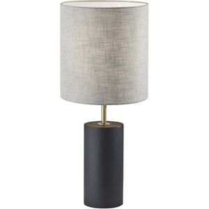Dean 31 inch 100.00 watt Black Poplar Wood with Antique Brass Accent Table Lamp Portable Light