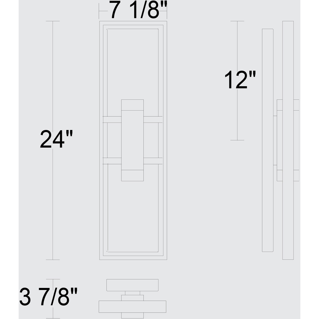 Mars LED 24 inch Sand Black Outdoor Wall Sconce