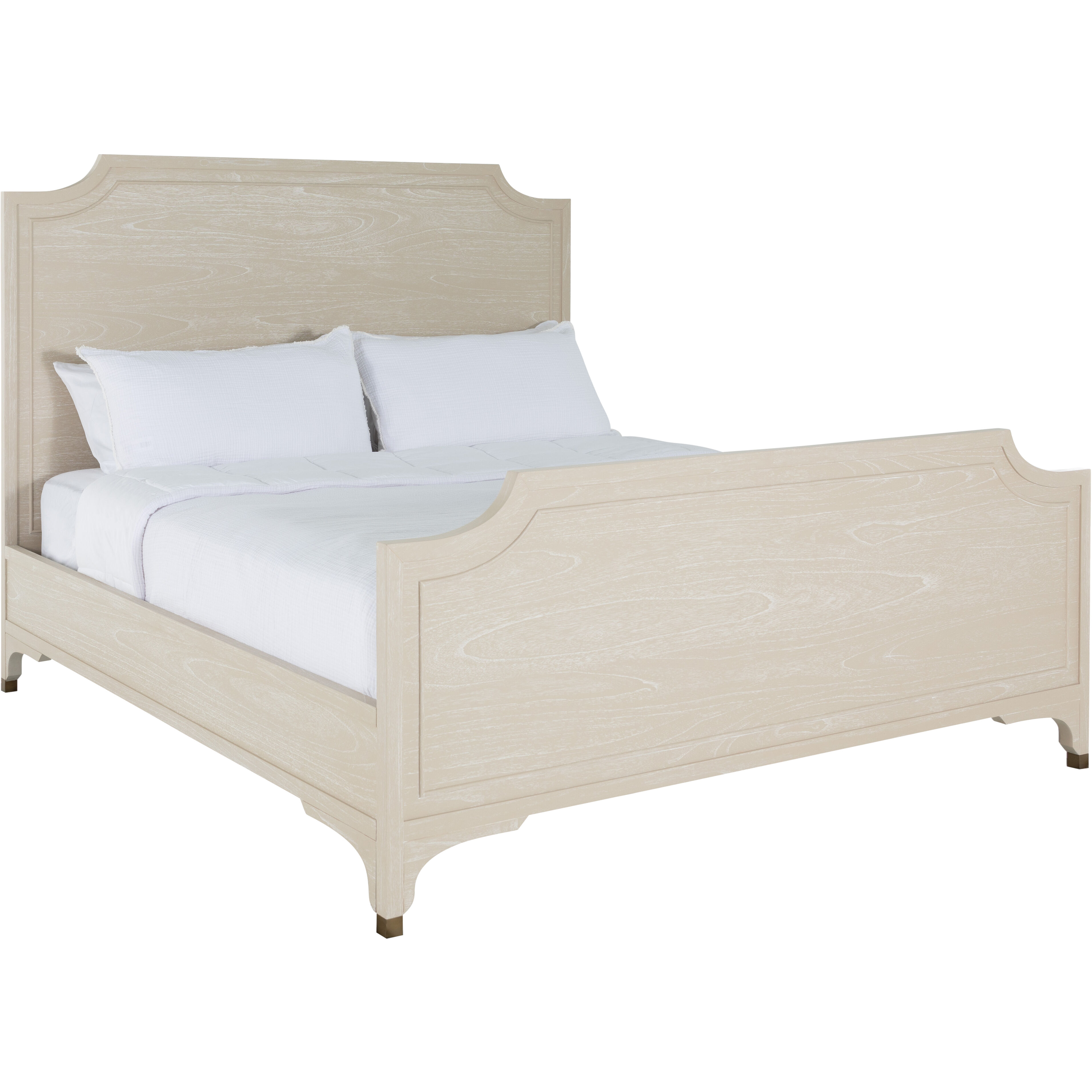 Alexandra Cerused White and Stained Gold King Bed