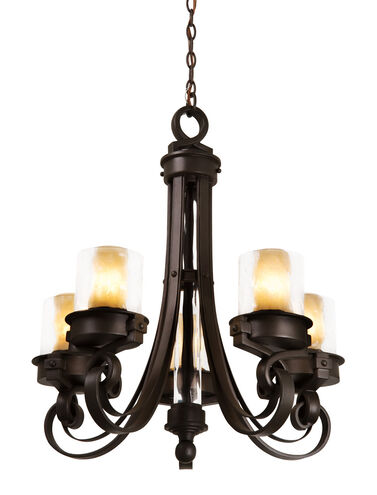 Newport 5 Light 25 inch Satin Bronze Chandelier Ceiling Light in Without Glass