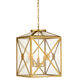 Shayla Copas 6 Light 18 inch Antique Gold/Clear/Gold Flecks Lantern Pendant Ceiling Light