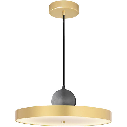 Saleen LED 16 inch Brass and Black Pendant Ceiling Light