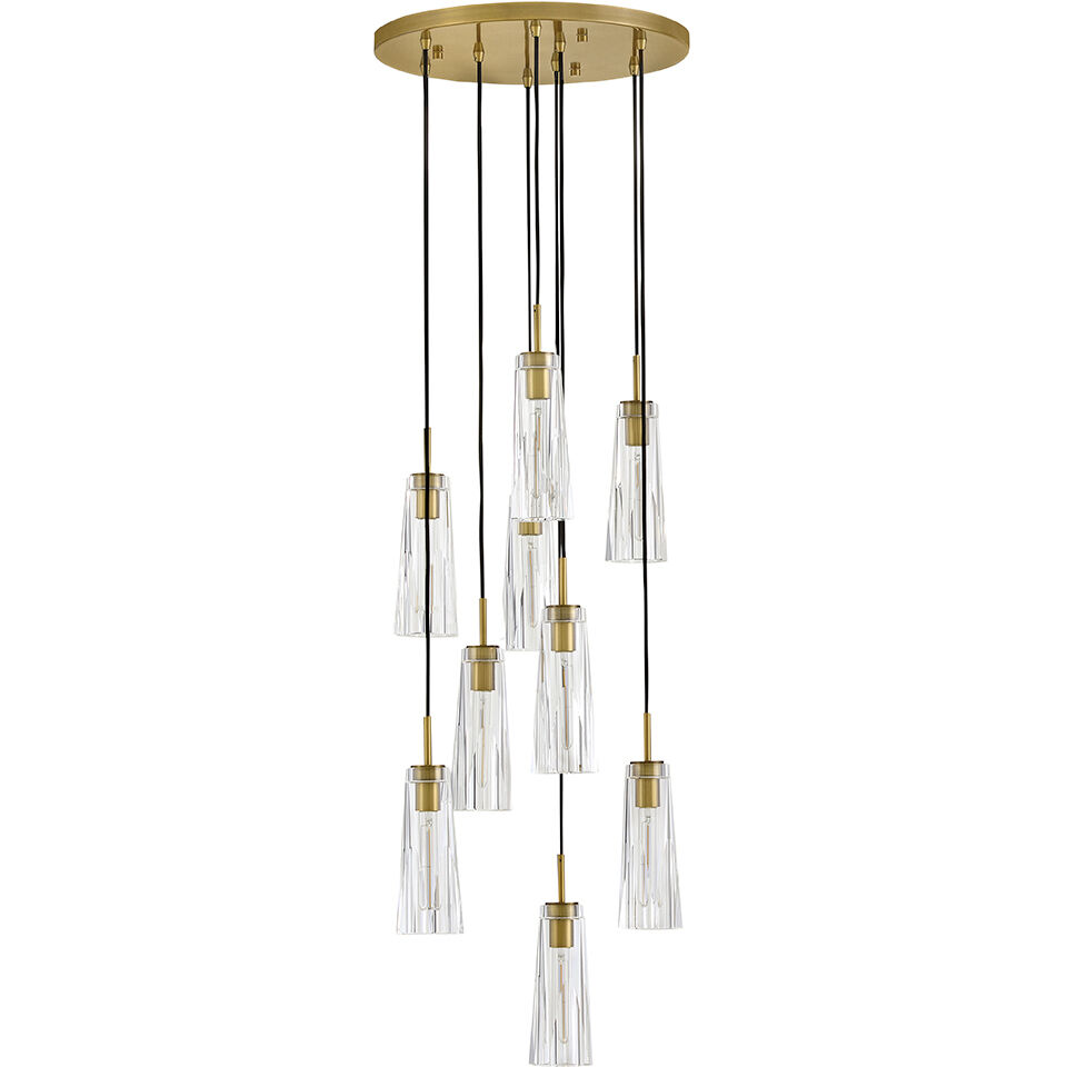 Cosette 9 Light 19.75 inch Heritage Brass Pendant Ceiling Light