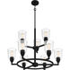 McIntire 9 Light 30 inch Matte Black Chandelier Ceiling Light