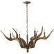 Canada 6 Light 35 inch Natural Horn Chandelier Ceiling Light