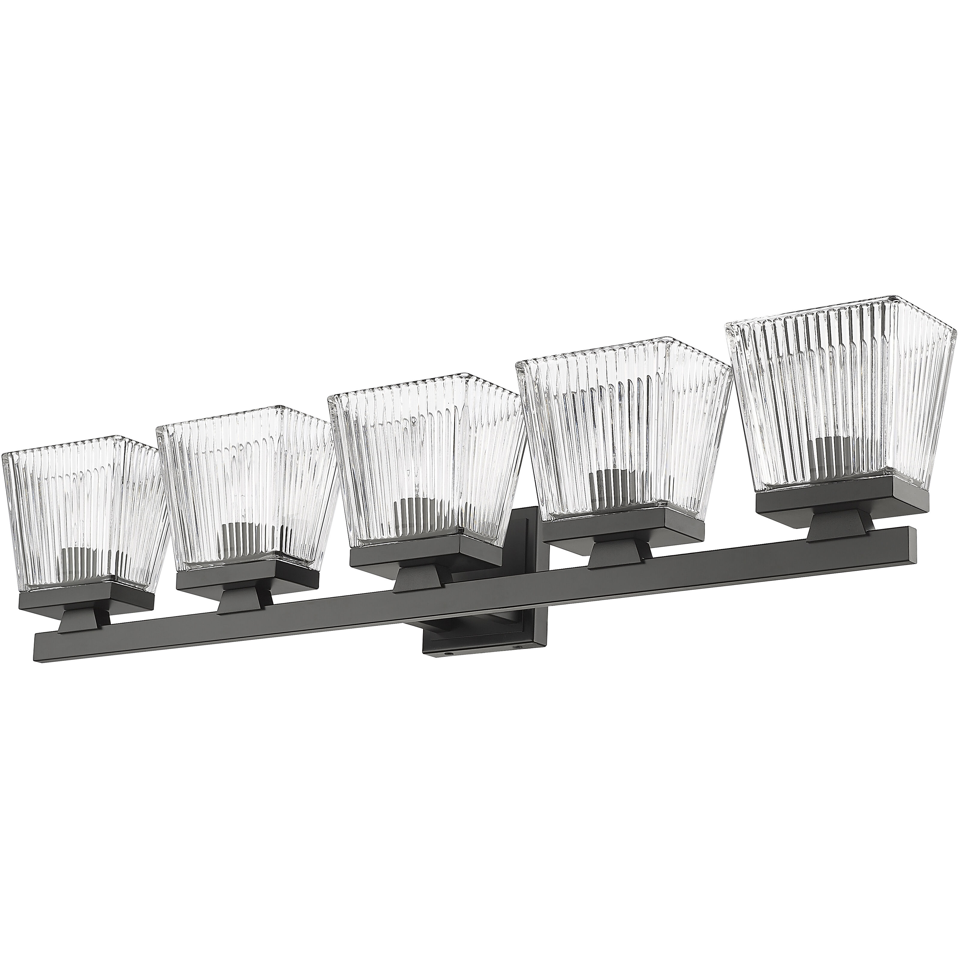 Astor 5 Light 36 inch Matte Black Vanity Wall Light