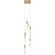 Aspen LED 12 inch Brushed Brass Multi Port Pendant Ceiling Light in Bubbled