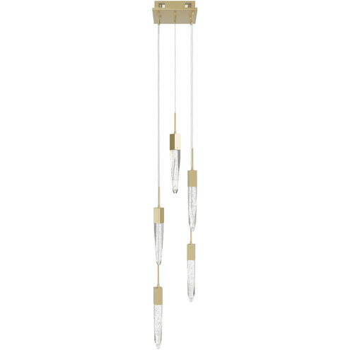 Aspen LED 12 inch Brushed Brass Multi Port Pendant Ceiling Light in Bubbled