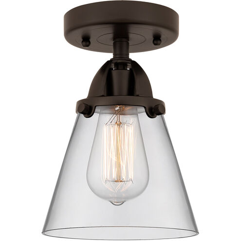 Nouveau 2 Small Cone LED 6.25 inch Oil Rubbed Bronze Semi-Flush Mount Ceiling Light in Clear Glass