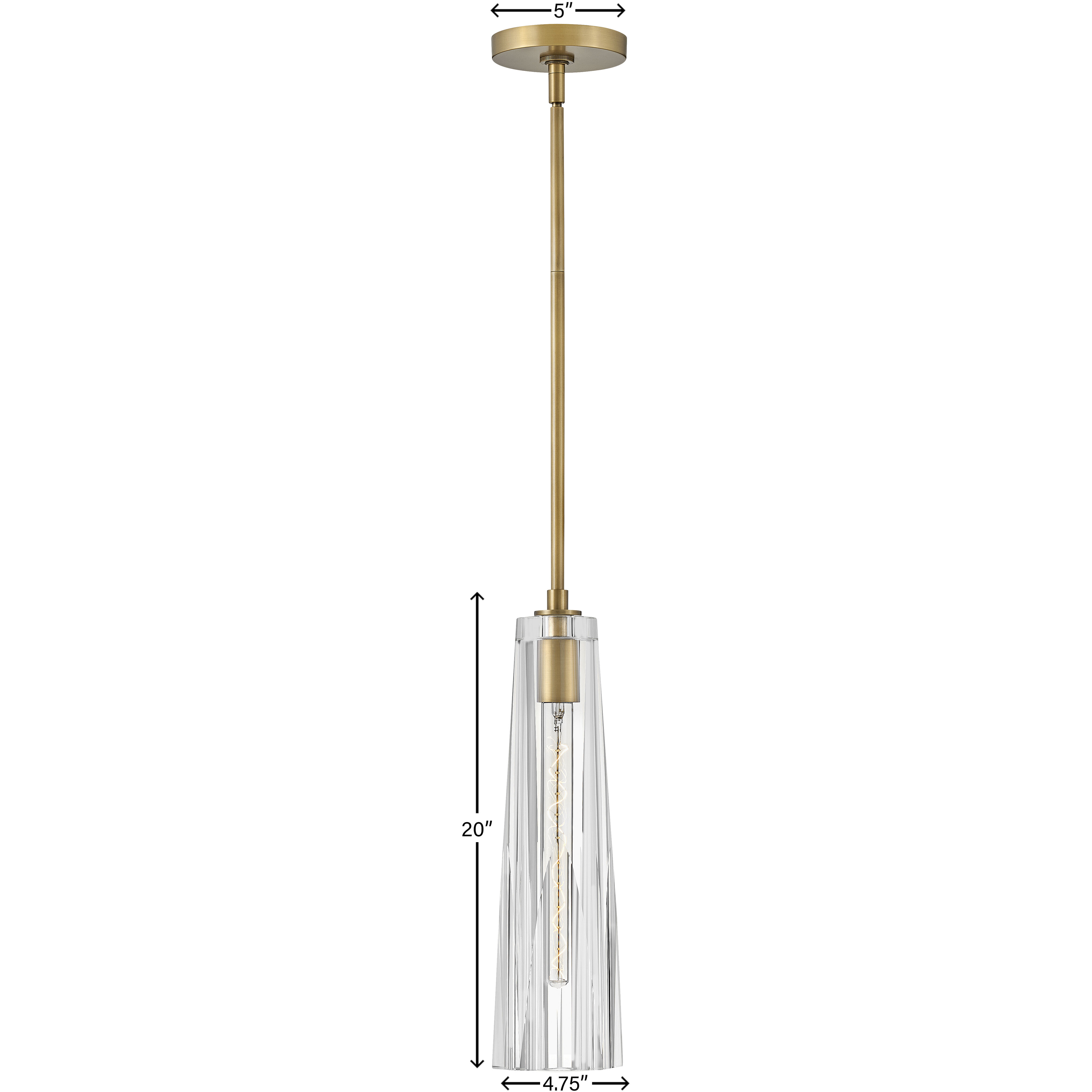 Cosette LED 5 inch Heritage Brass Pendant Ceiling Light in Heritage Brass / Clear