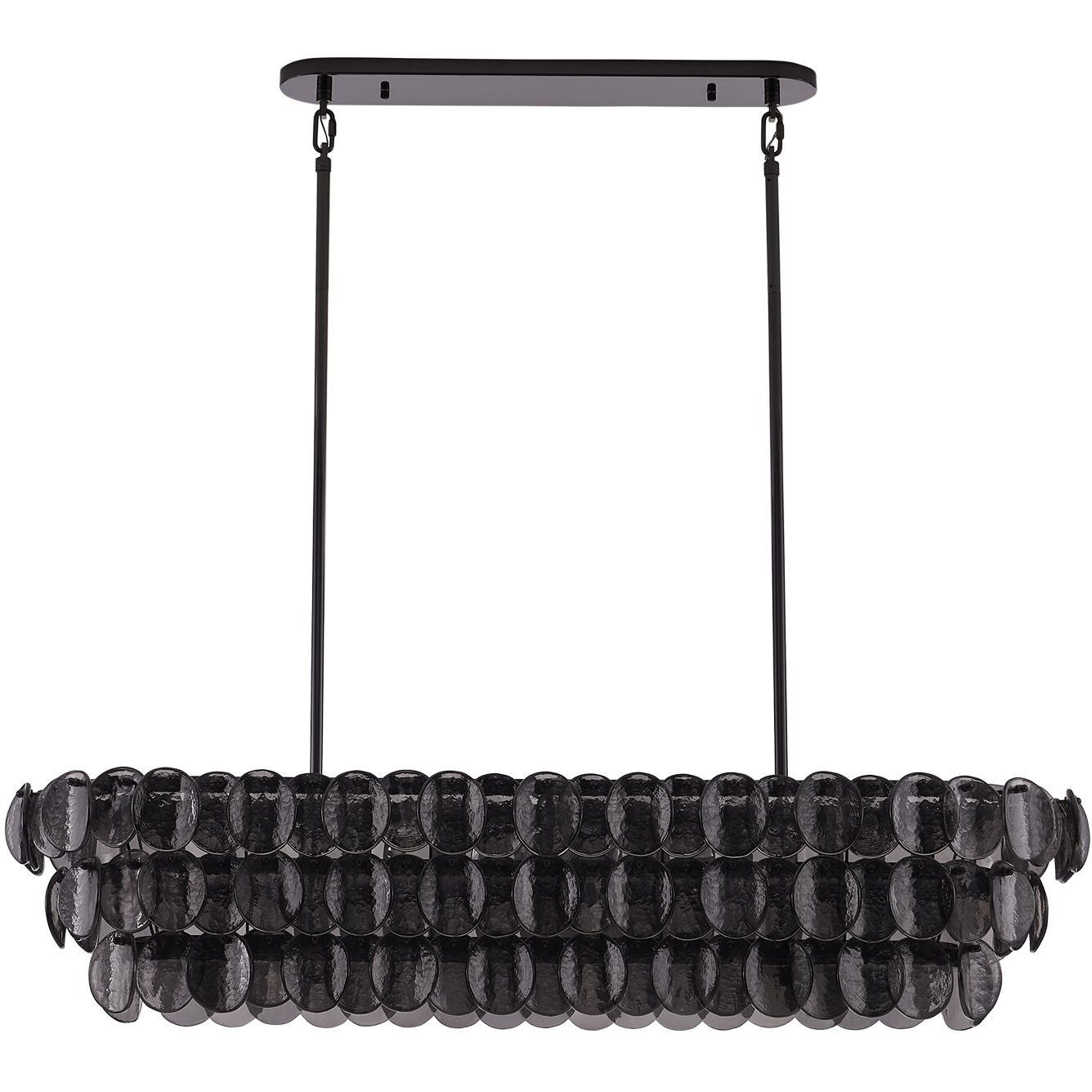 Uroko 9 Light 16 inch Black Nickel Linear Pendant Ceiling Light