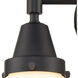 Caden LED 17 inch Matte Black Bath Vanity Light Wall Light in White Glass