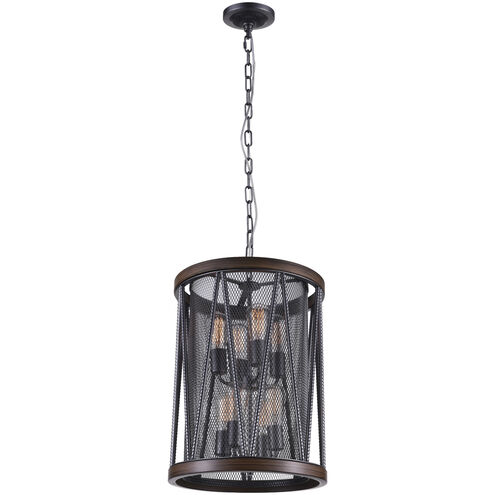 Parsh 8 Light 16 inch Pewter Drum Shade Chandelier Ceiling Light