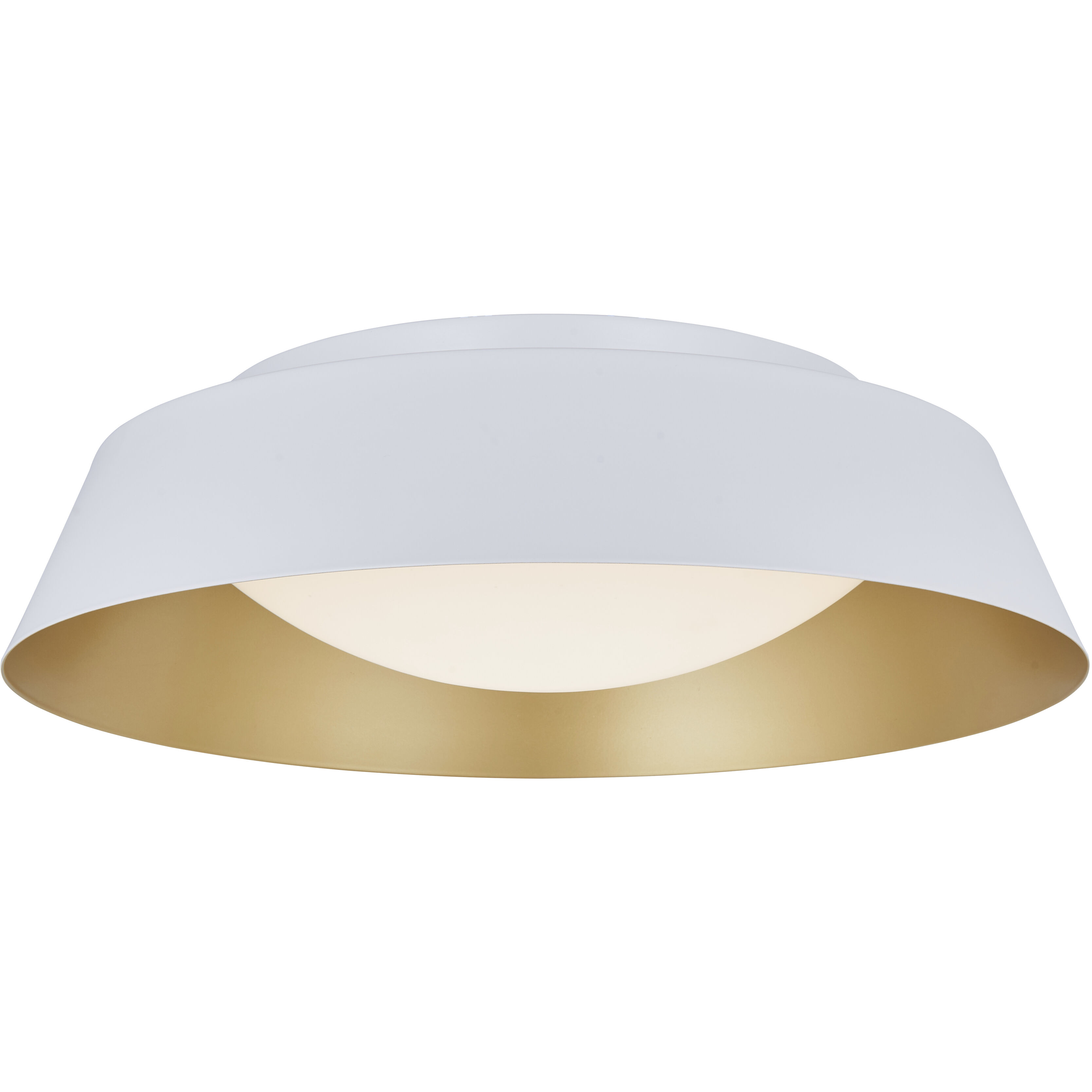 Flare LED 18 inch Matte White with Gold Inner Flush Mount Ceiling Light