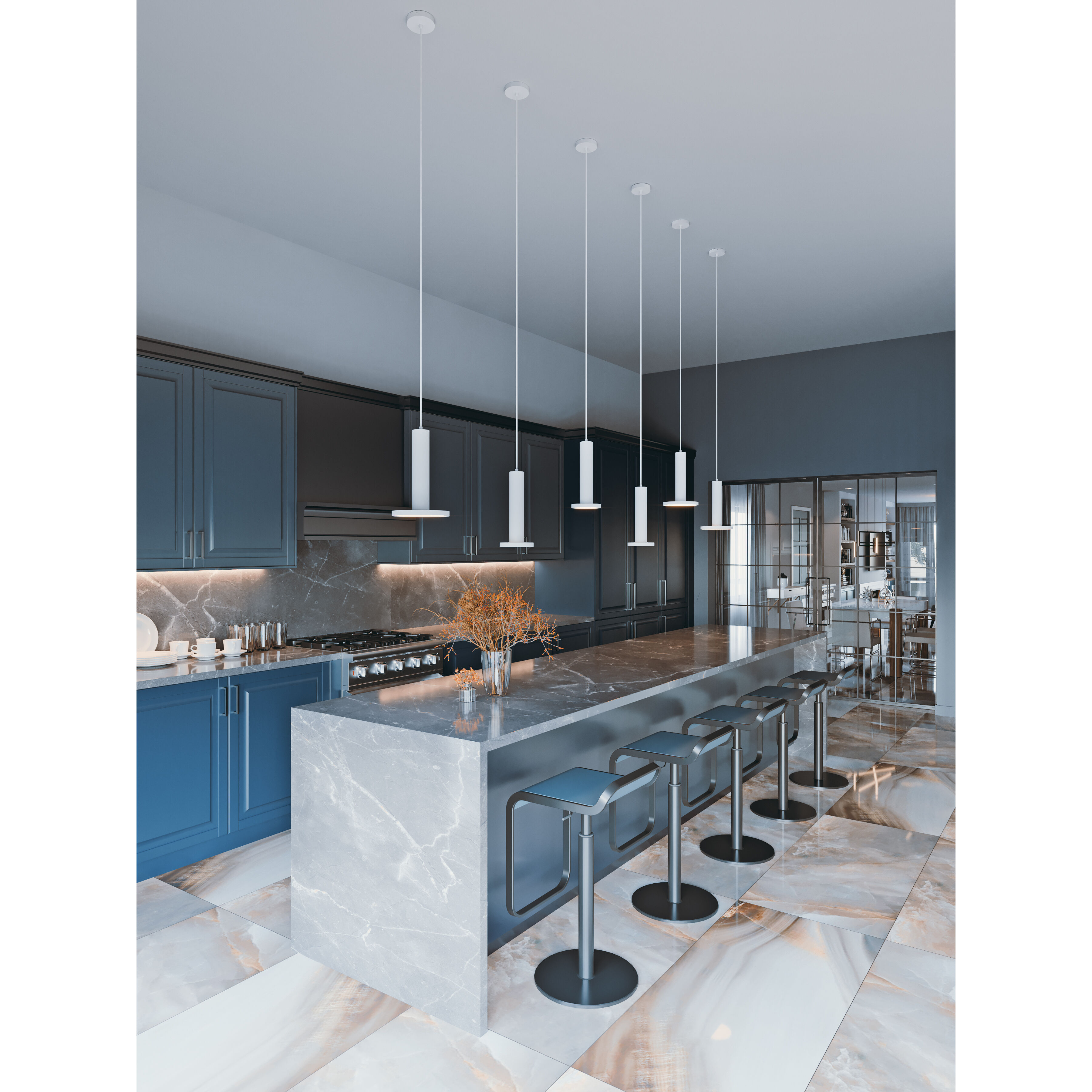 Luna Pendant Ceiling Light in White