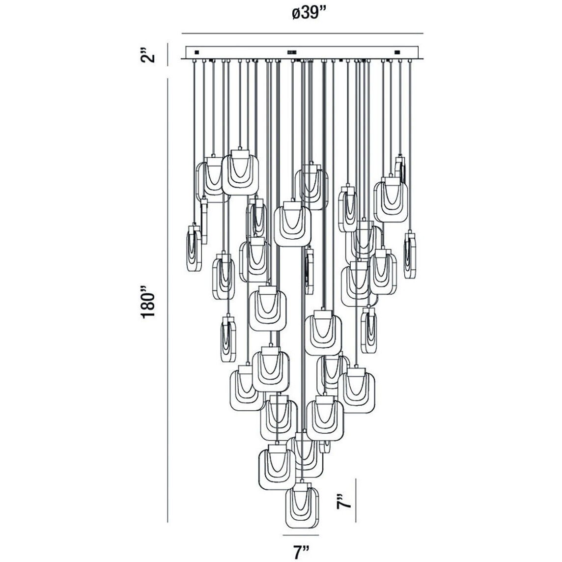 Paget LED 39 inch Gold Chandelier Ceiling Light
