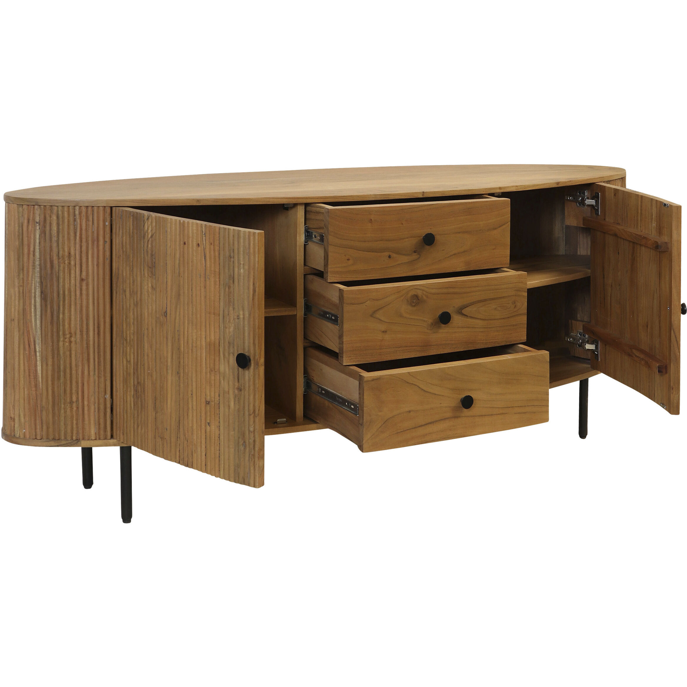 Capri 71 X 19 inch Light Walnut and Black Sideboard