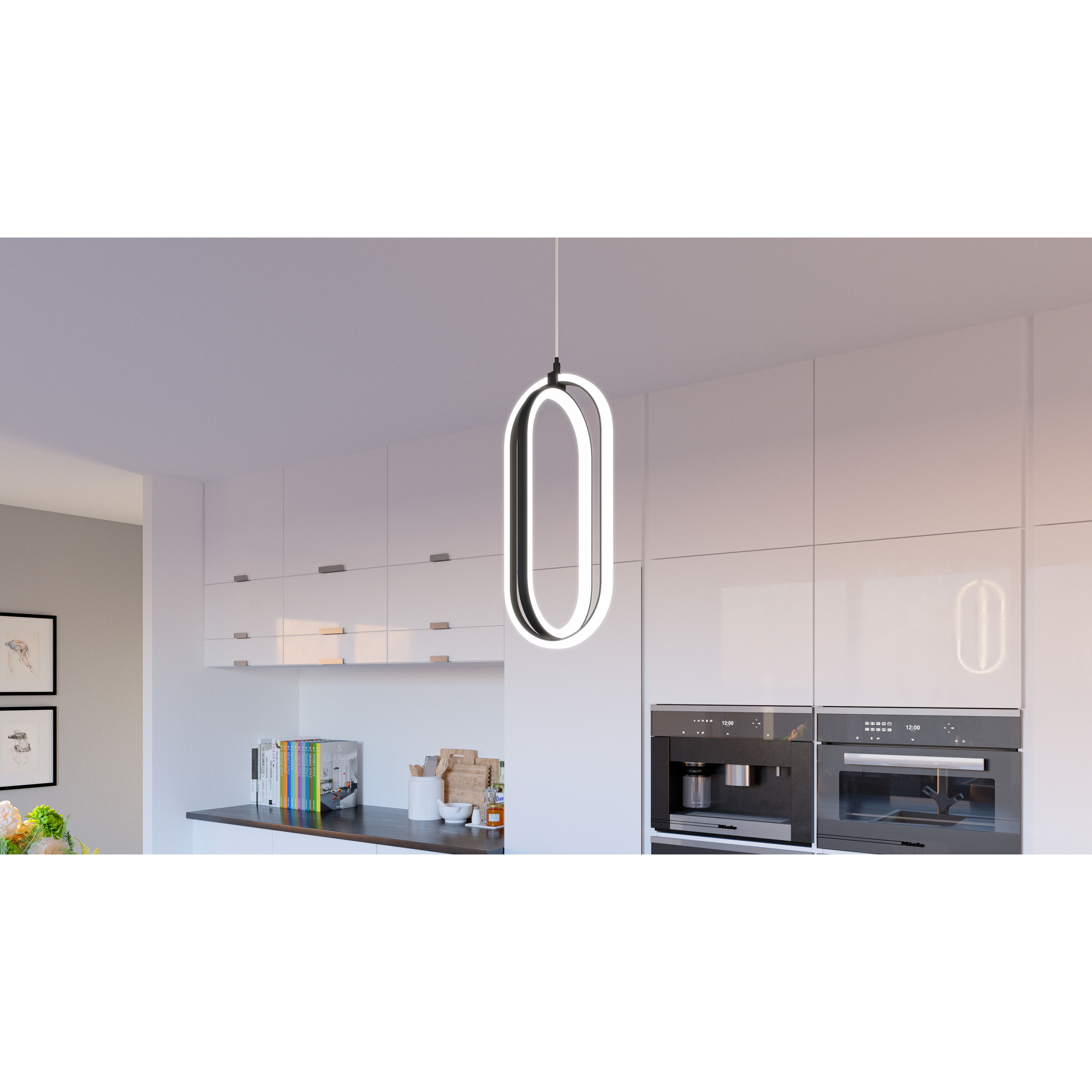 Calista LED 8 inch Matte Black Mini Pendant Ceiling Light